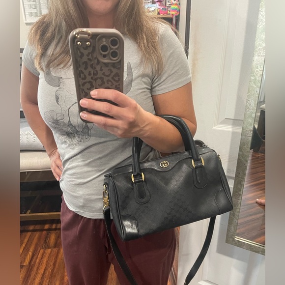 Vintage Black Gucci Boston Bag - Picture 15 of 16